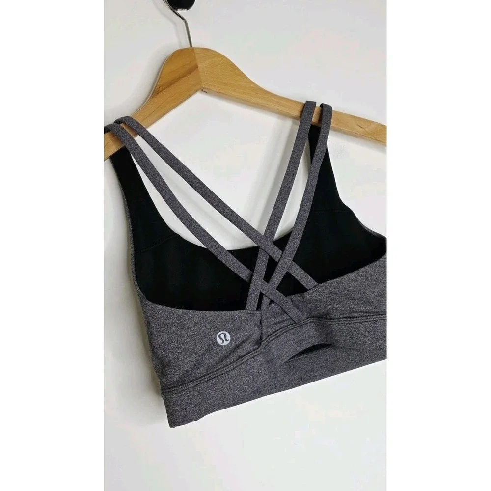 Lululemon Energy Bra Women's Size 6 Heather Deep Coal Gray